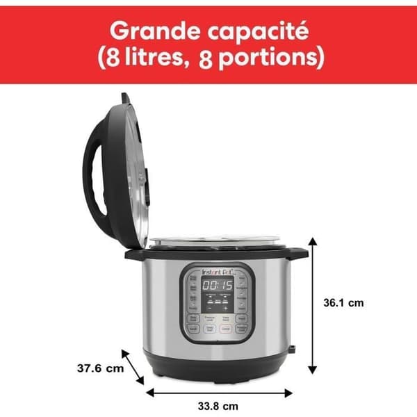Multifunktionskokare - INSTANT - Duo 7 i 1 - 8 Liter - Rostfritt Stål - 11 Program