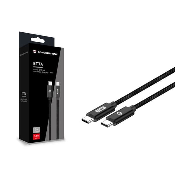 USB-C 3.1-kabel - CONCEPTRONIC - 2,00 m - 5 A - 480 Mbps - Svart