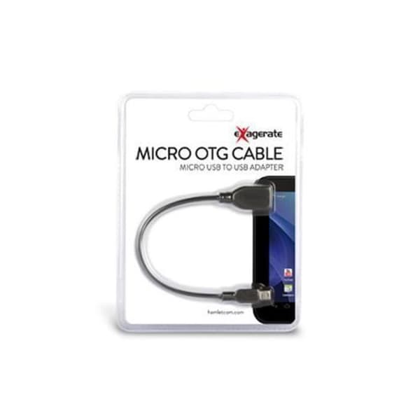 USB-kabel - HAMLET - Micro USB-USB M-F - 0,15 m - Svart - USB 2.0