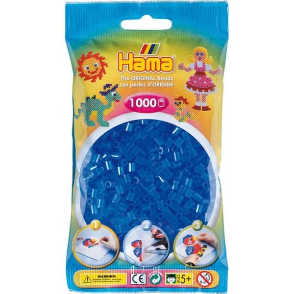 Hama - 1 000 standard MIDI pärlor (Ø5 mm) mörkblå transparent