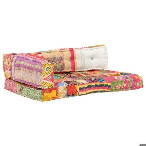 vidaXL Soffkudde Palett Flerfärgad Tyg Patchwork 287722