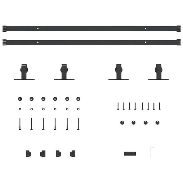 Kit för skjutdörr 183 cm kolstål