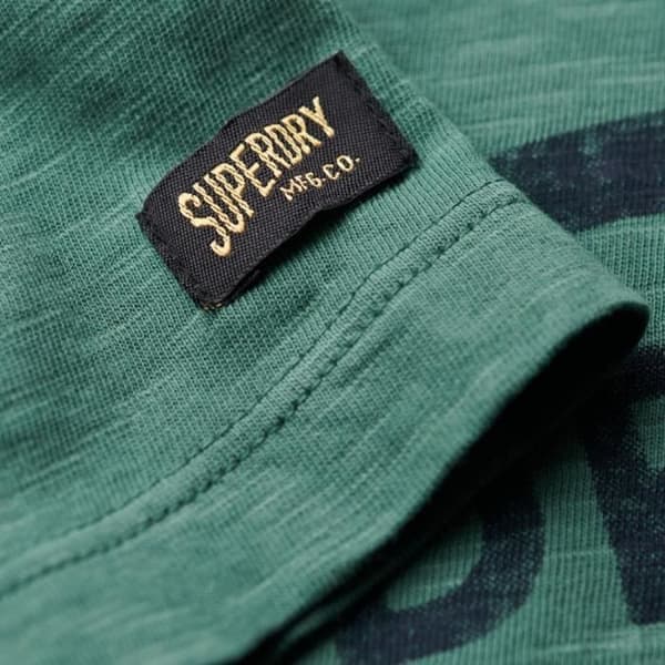T-shirt - SUPERDRY - Cooper Label Script - Grön - Kortärmad - Slimmad