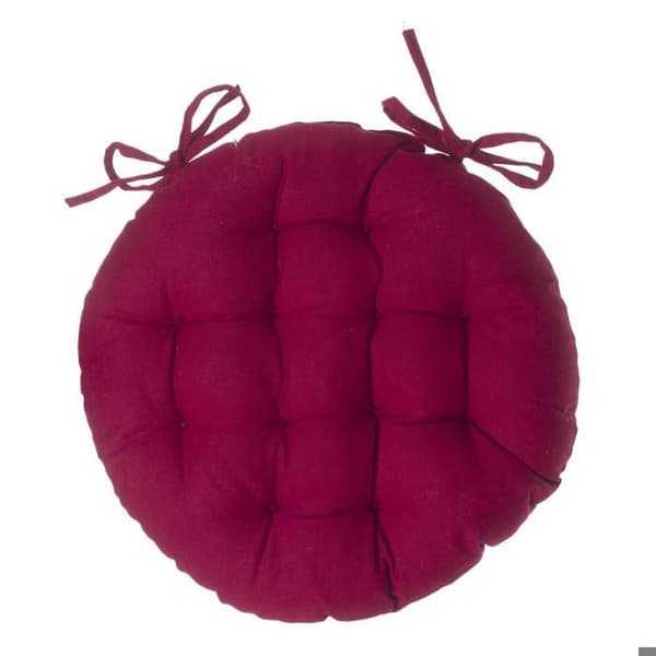 Röd rund stolskudde D38cm - Atmosphera Inredningsdesigner
