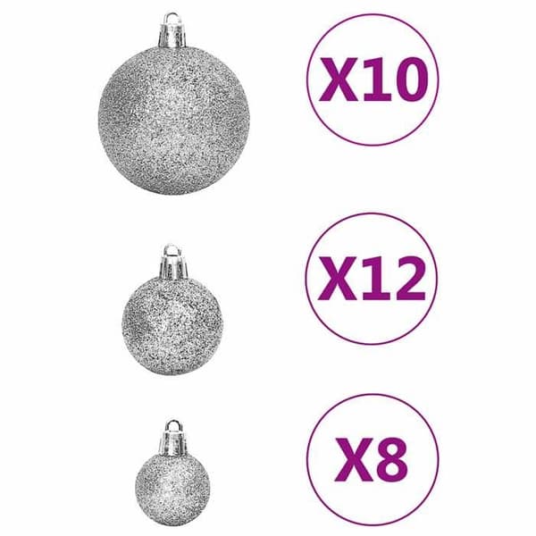 vidaXL julgranskula set 111 delar silver polystyren 356111