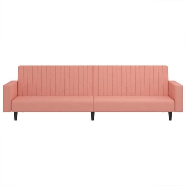 vidaXL 2-sitssoffa med sängfunktion i rosa sammet 375941