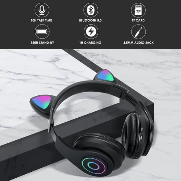 Bluetooth-hörlurar - Sendowtek - Fällbara - Inbyggd mikrofon - Hi-Fi Stereo - Barn