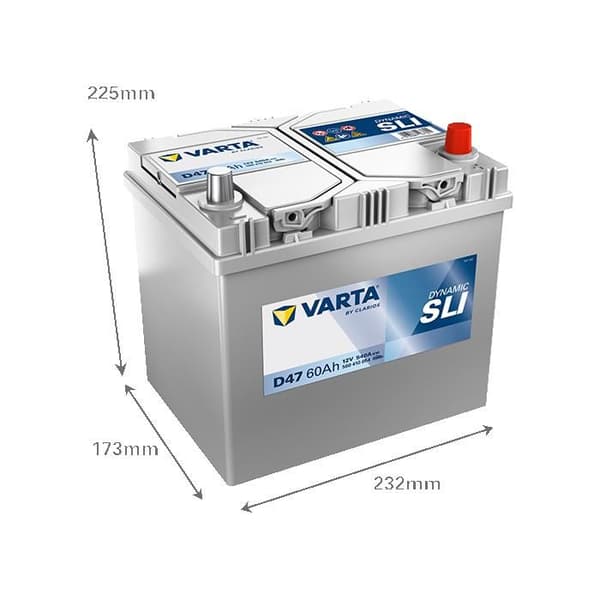 Startbatteri Varta Blue Dynamic D23L D47 12V 60Ah / 540A