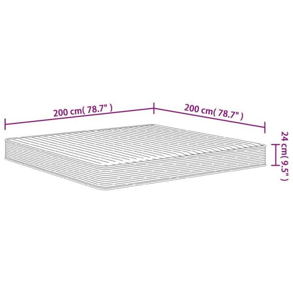 vidaXL Medium Soft Skummadrass 200x200 cm 373016