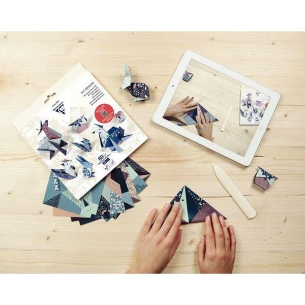 Påse med 60 origami-ark 3 skogsdjursstorlekar