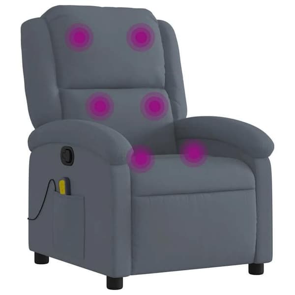 vidaXL Liggande massagestol Mörkgrå sammet 371809