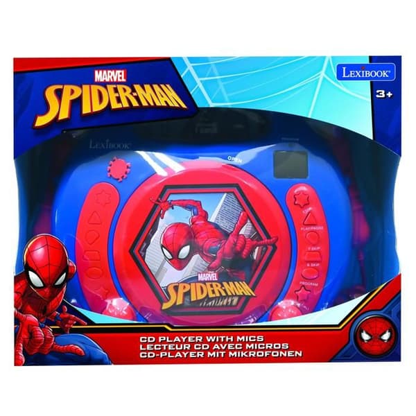 Bärbar CD-spelare med 2 SpiderMan-mikrofoner
