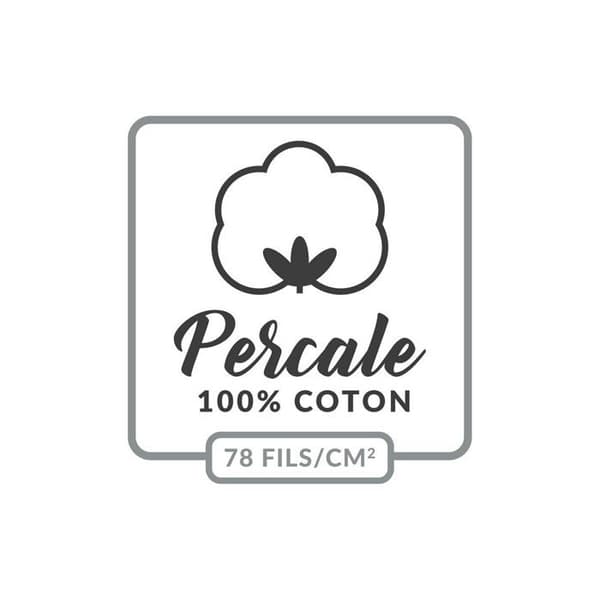 Rektangulär örngott 50x70 cm - Percale 100% bomull - Vit