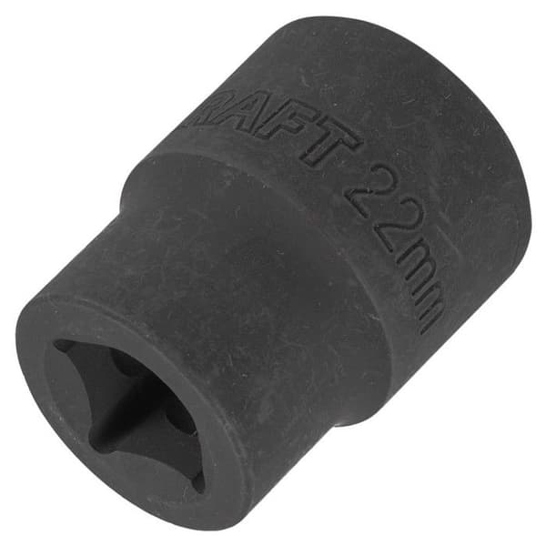 Kort 6-kantig hylsa 22 mm (1/2")