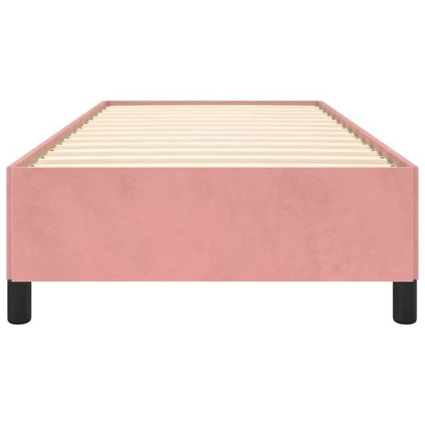vidaXL Sängram utan madrass rosa 100x200 cm sammet 347311