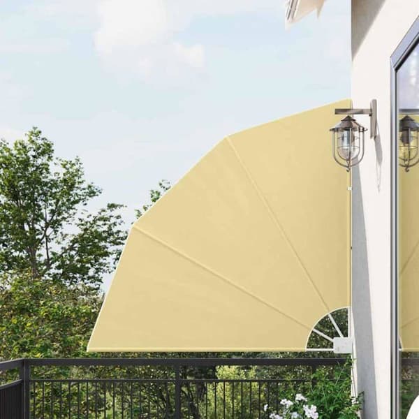 Integritetsskärm för balkong - vidaXL - Sand - 140x140 cm - Polyester - Fällbar - Hållbar