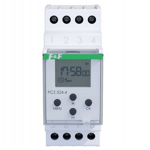 Astronomisk tidsrelä - FF - PCZ-524.4 - 16 A - 1 NO/NC - Programmerbar via NFC