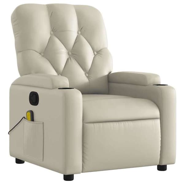 vidaXL massagefåtölj kräm konstläder 372511