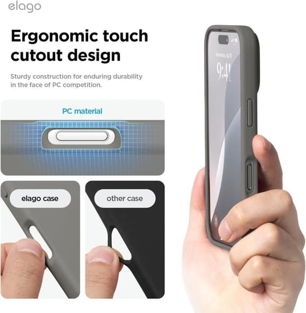 Elago Premium Silikonfodral till iPhone 16 Pro Medium Grey