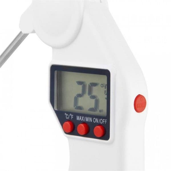 Professionell LCD-fällbar termometer vit