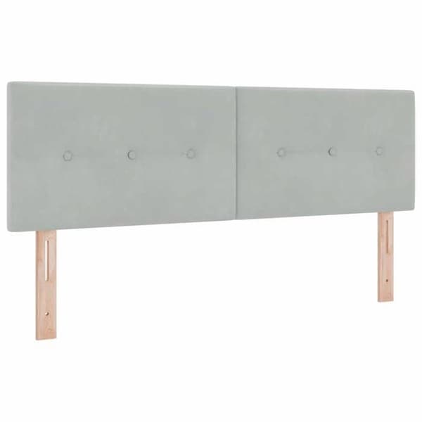 vidaXL Sänggavel Ljusgrå 160 cm Sammet 42007170