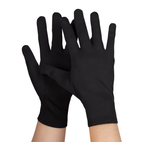 KORTA SVARTA POLYESTER HANDSKAR FÖR BARN