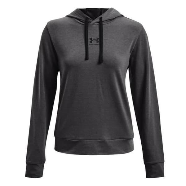 Sweatshirt - UNDER ARMOR - Rival Terry Hoodie - Dam - Grå - Långa ärmar