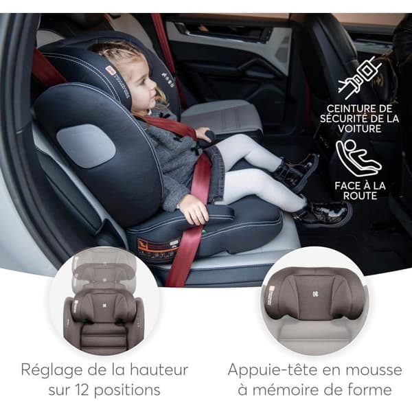 KikkaBoo i-TRACK i-Size bilstol, grupp 2-3 ISOFIX, beige, optimal säkerhet