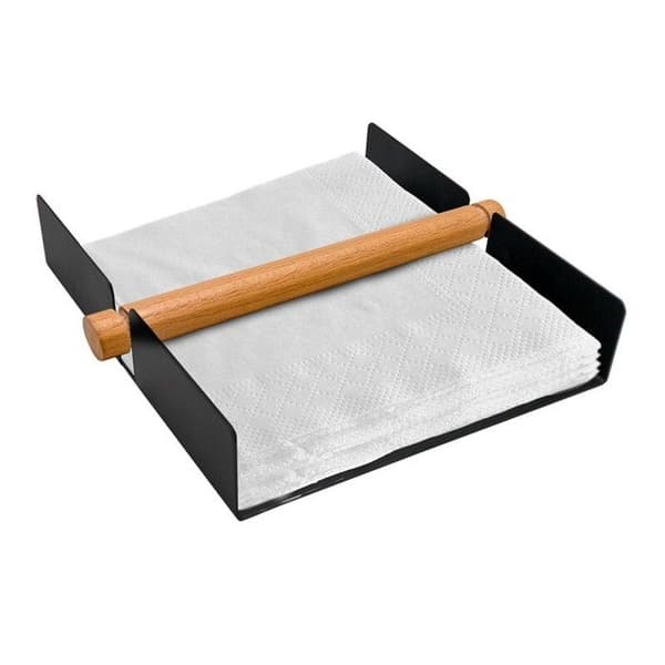 Handdukshållare - Nerthus - Metall - Rostfritt stål - Bambu - Svart