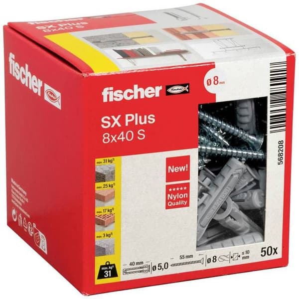 Fischer 568208 SX Plus Expansionsplug 40 mm 8 mm 50 st.