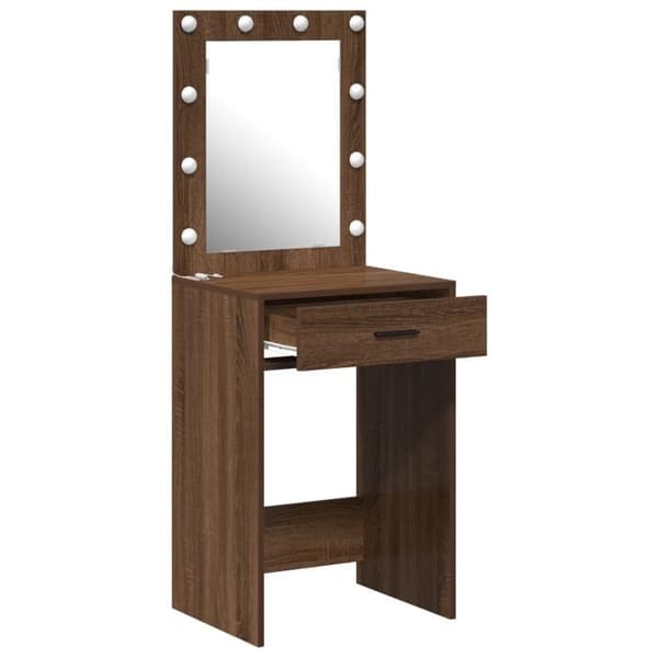 Frisör med LED-lampor Ek Brun 50x41x135 cm