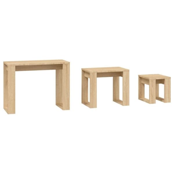 vidaXL häckningsbord 3 st Sonoma Oak Engineered Wood 808606