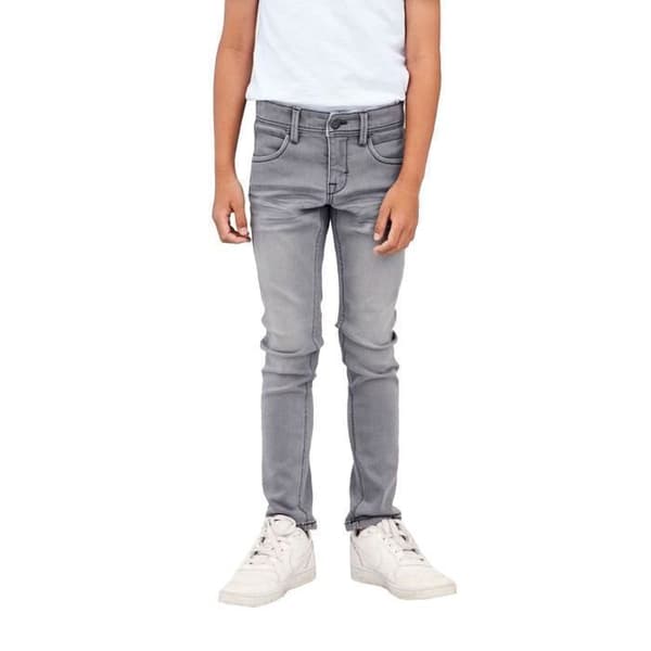 Jeans - Name It - Silas - Grå - Slim fit - Mjuk och elastisk tyg - Justerbar midja