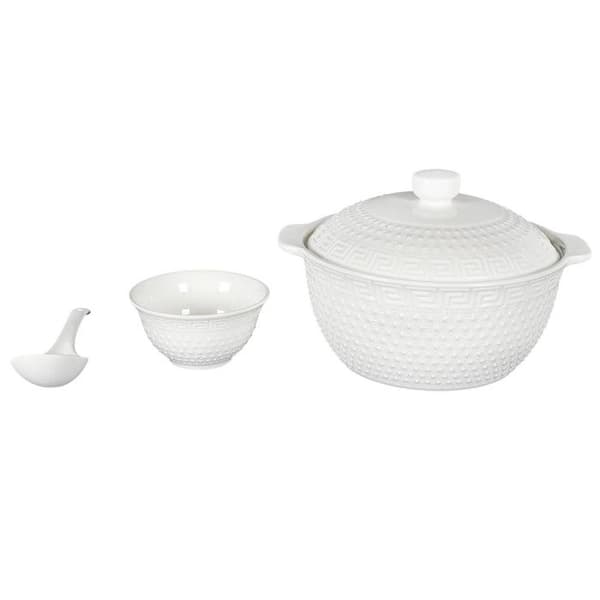 Soppset - HOME DECO FACTORY - 9 Delar - Porslin - Vit