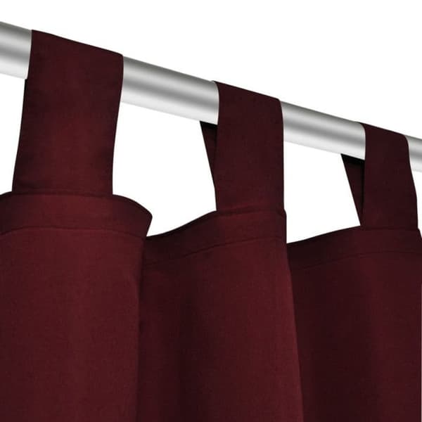 2 st Burgundy Micro Satin Loop Gardin 140 x 245 cm