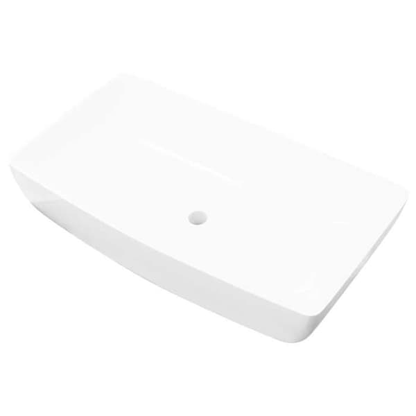 vidaXL Rektangulär Handfat Keramik Vit 71 x 39 cm 140691