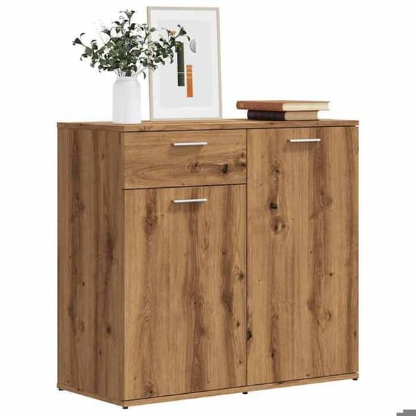 vidaXL Buffé ek handgjord 80x36x75 cm ingenjörsträ 856007