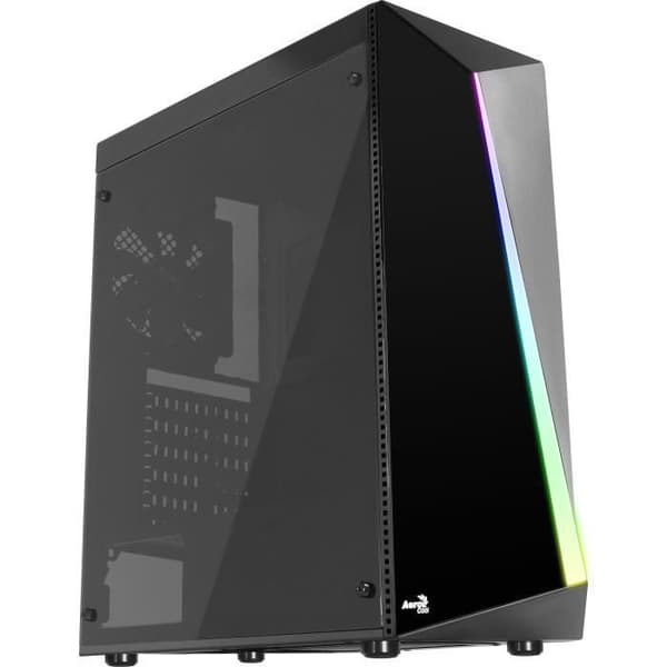 AEROCOOL CASE PC Shard - Medium Tower - Svart - Transparent akryl sidodörr - ATX-format (ACCM-PV14012.11)