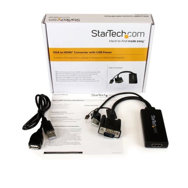 VGA till HDMI-adapter - STARTECH.COM - 1080p - Ljud - USB-ström - Svart