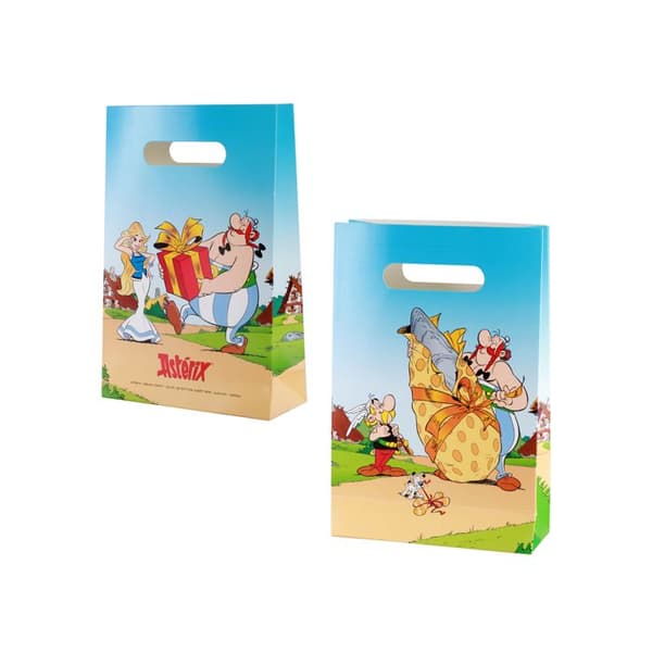 Presentpåsar i papper - CHAKS - 12811-AX - Set om 4 - Asterix - 15,8 x 23,6 cm