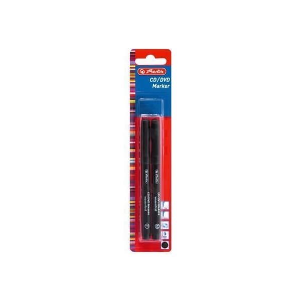 Permanent marker - HERLITZ - CD/DVD - Indelible - Pack of 2