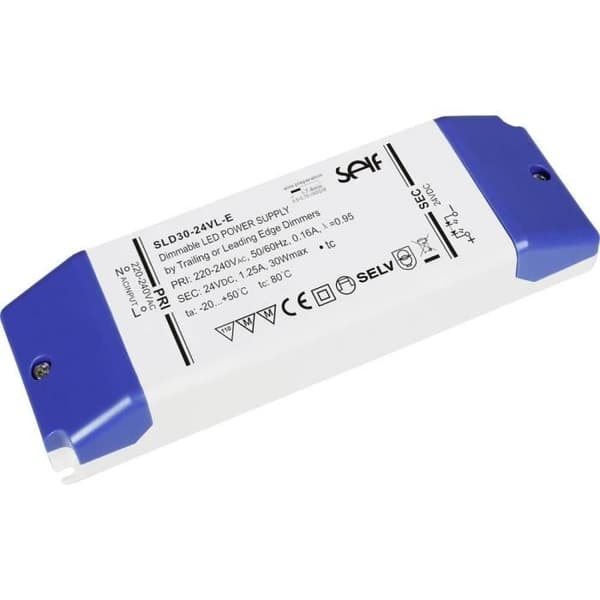 Transformator för LED - Self Electronics - SLD30-24VL-E - 30 W - 1.25 A - 24 V/DC