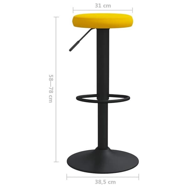 vidaXL Barstolar set om 2 senapsgul sammet 333150