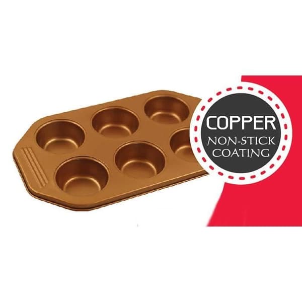 Muffinsform - KLAUSBERG - KB-7375 - Kolförstål - Kopparbeläggning - 6 muffins