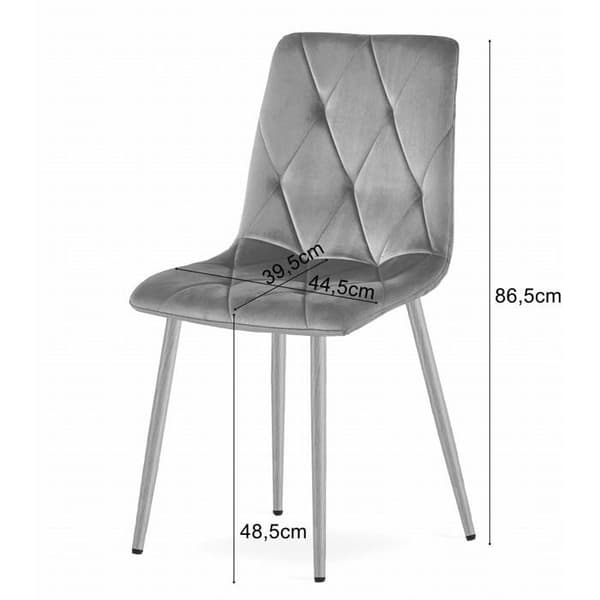KOMMODEE Chaise OLBIA - rosa sammet / träfärgade ben x 1 44x89x40 cm