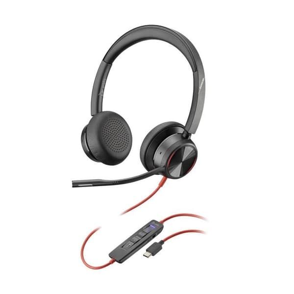 Poly Blackwire 8225-M stereoheadset med aktiv brusreducering och flexibel mikrofonbom Microsoft-version