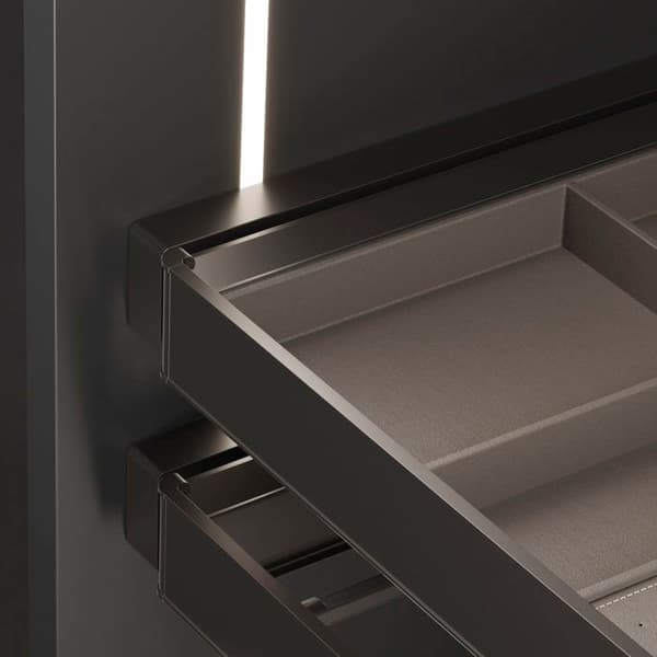 Emuca Ensemble av 2 sidostöd för Quartz-ram, Plast, Titan