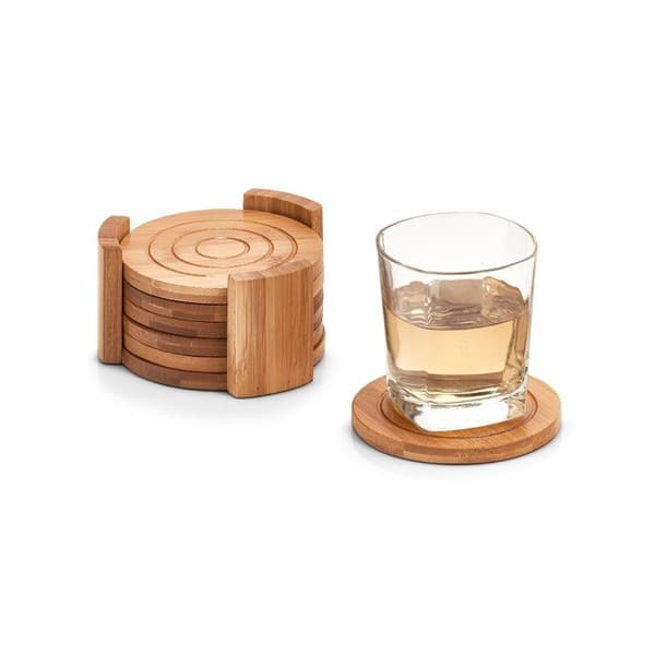 Underlag - ZELLER - 25378 - Set med 7 delar - Bambu - Halkfri