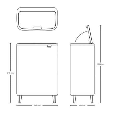 BRABANTIA Bo Touch Bin Hi - 2x30 L - Matt stål Fingeravtryckssäker