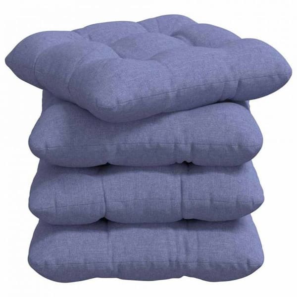Sittkudde - VIDAXL - 45 x 45 x 12 cm - 4-pack - Denimblå - Polyesterfyllning